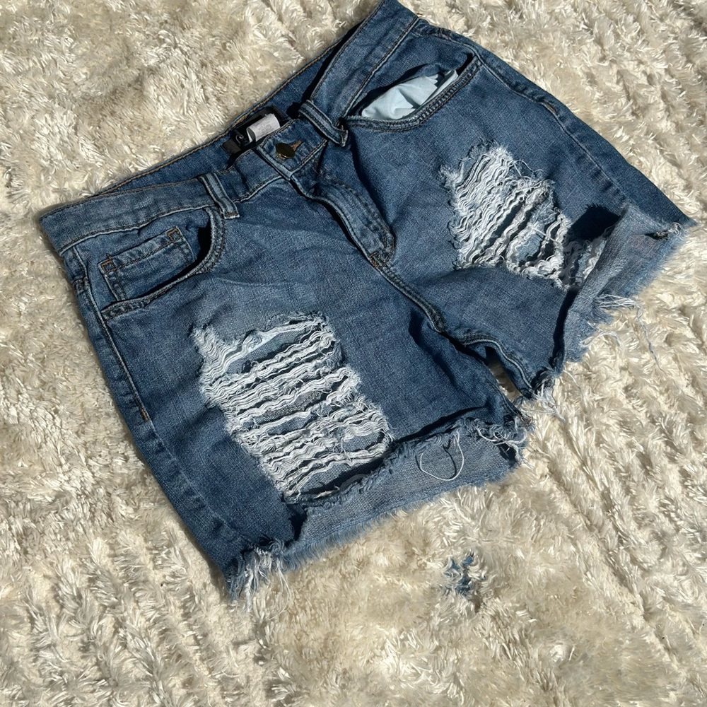 Distressed Denim Women Shorts
